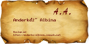 Anderkó Albina névjegykártya